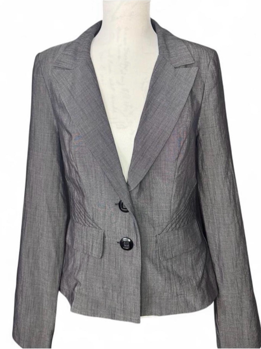 XOXO Gray Tailored Two-Button Blazer